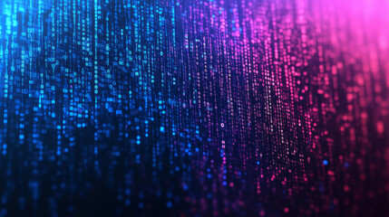 Digital data and binary code programming abstract cloud virtual reality cyberspace cyberpunk technology blue purple futuristic background