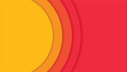 Poster - Sun orange tone color background. abstract background vector design. banner design. circle shapes orange background with shadow