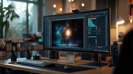 Desktop with Galaxy Wallpaper