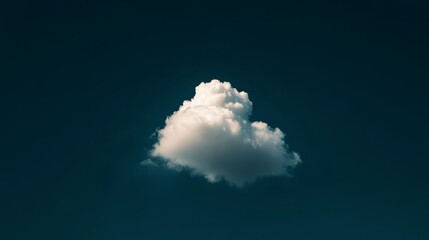 gentle, natural-looking white cloud against a deep black background, softly illuminated from below