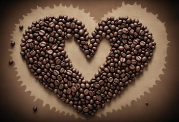 Wall Mural - Coffee Beans Arranged in an Artistic Presentation