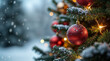 © Денис Конельский - A warmly lit Christmas tree decorated with golden ornaments and candles, creating a cozy, festive atmosphere. Set in a peaceful room or church, the glow enhances the holiday spirit