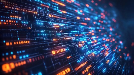 Binary code flowing on a computer screen, representing data analysis