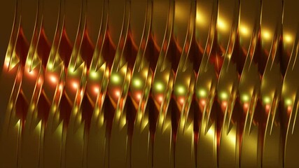 Wall Mural - Abstract background 3D animation shiny glass and metal reflective objects movement rotation play of light.