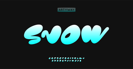 Leinwandbilder - Bouncy bubbly alphabet, playful balloon letters, funny festival font for bright modern logo, emphasis headline, contemporary typography, modern typographic design. Vector typeset.