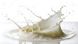© MDSifat - Splash of milk or cream isolated, Liquid milk splash isolated on white cut out