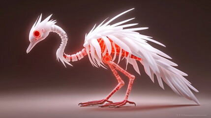 Aufkleber - Explore the intricate design of a robotic bird sculpture