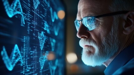 Leinwandbilder - Expert analyzes data trends using advanced technology