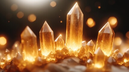Aufkleber - Discover the beauty of golden crystals glowing in nature's light
