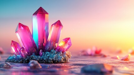 Aufkleber - Discover the beauty of colorful crystals in nature's splendor
