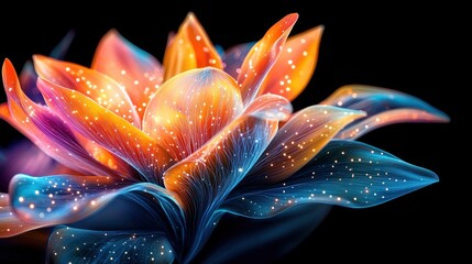 Aufkleber - Illuminate your space with vibrant floral art in digital design