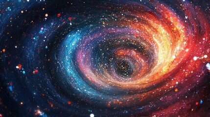 Wall Mural - Abstract swirling galaxy with a dark center.