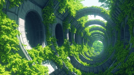 Poster - Explore lush greenery in futuristic architecture