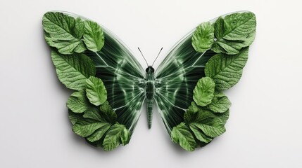 Fototapete - Explore the beauty of nature with a leafy butterfly design