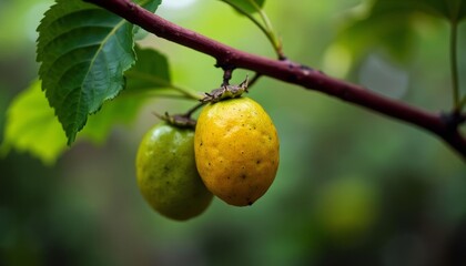 Wall Mural -  Fresh fruit hanging from a tree branch