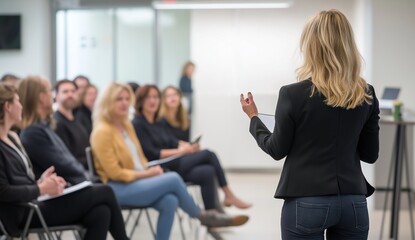 Poster - Engaging and impactful business presentations delivered in a modern conference setting can significantly enhance audience connection and learning experiences for all participants involved