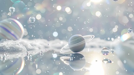Wall Mural - Digital technology Universe transparent stereo planet poster background