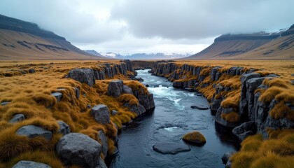 Sticker -  Natural beauty of a rugged river canyon