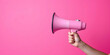 © fahimedits - Megaphone Sale Announcement on Bright pink for Black Friday and Holiday Deals, Eye-Catching pink Friday Promotion Banner with Megaphone on pink Background