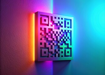 here are four 25-word descriptions of a qr code design, focusing on modern, minimalist, clean, abstr