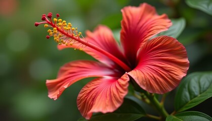 Wall Mural -  Vibrant Hibiscus Flower in Bloom