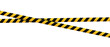 © Aozora - Warning tape with yellow and black diagonal stripes. Warning tape and police line. Warning danger tape. Restriction tape. Seamless line. Vector illustration