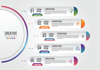 Wall Mural - business infographic design template with icons and 5 numbers options or steps. can be used for proc