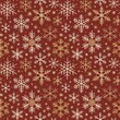 © Eric - Minimalist decorative background with endless pattern - White and gold snowflakes on red background