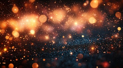 Wall Mural - Starry cosmic fireworks display with bright pink and blue sparks against a dark night sky Generative AI