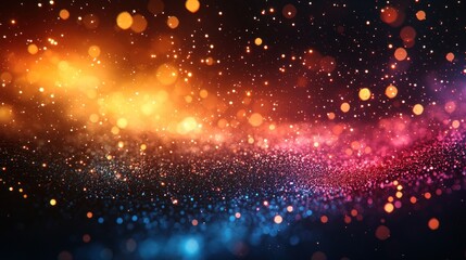 Wall Mural - Starry cosmic fireworks display with bright pink and blue sparks against a dark night sky Generative AI
