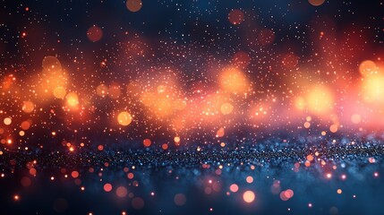 Wall Mural - Starry cosmic fireworks display with bright pink and blue sparks against a dark night sky Generative AI