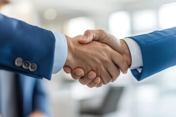Poster - The Business Partnership Handshake Agreement symbolizes a formal commitment to collaboration and mutual respect between entrepreneurs or businessmen, aiming to achieve shared goals and success