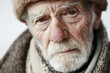 © Vlad - Old Man Face. Caucasian Senior Portrait of an Elderly Man in White Background