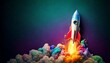 © nalinee - Colorful Rocket Launching into Space Illustration