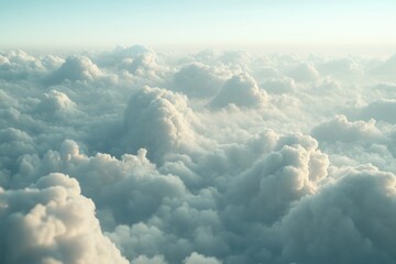 Wall Mural - aerial view of clouds from airplane window, suitable for travel or adventure concept