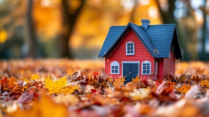 Fototapete - izing property loss Bankruptcy concept with side empty space for text Stockphoto style