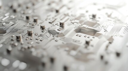 a futuristic quantum computer interface featuring complex algorithms and quantum circuits, set against a clean white background