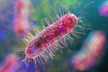 Wall Mural - close-up view of a microscopic organism's habitat, suitable for use in science education or medical 