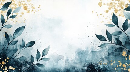 Wall Mural - Watercolor background with flowers
