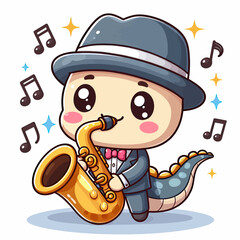 Sticker - Playing the saxophone