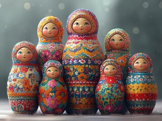 Explore the beauty of traditional russian nesting dolls known as matryoshka in vibrant illustrations