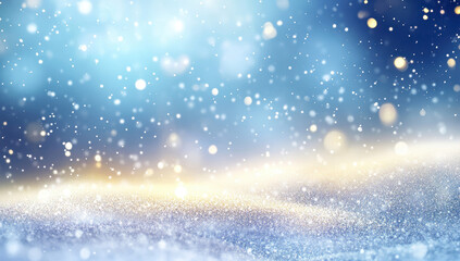 Wall Mural - abstract golden bokeh texture with dreamy glittering lights