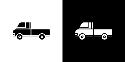 Wall Mural - Pickup truck icon Outline sign symbol set