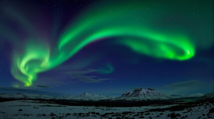 Wall Mural - northern lights above snow trees. winter landscape with mountains and forest. aurora borealis with s