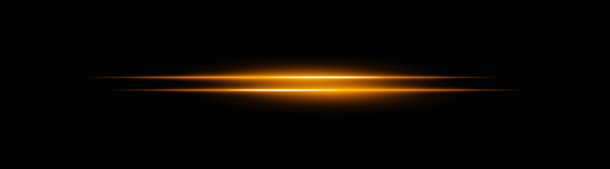 Wall Mural - vibrant warm orange horizontal light beams with a soft glow and smooth fade. bright neon effect on a
