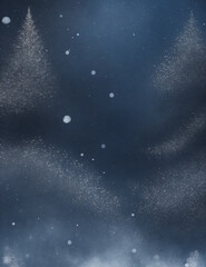 Wall Mural - stars in the sky - abstract blue christmas snow background - Generative AI