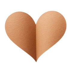 Wall Mural - brown cardboard fold paper heart isolated on transparent background cutout