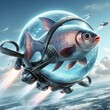 © eleu - Flying water sphere with fish like propulsion ;
