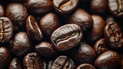 Wall Mural - Close-up coffee beans background, roasted coffee beans