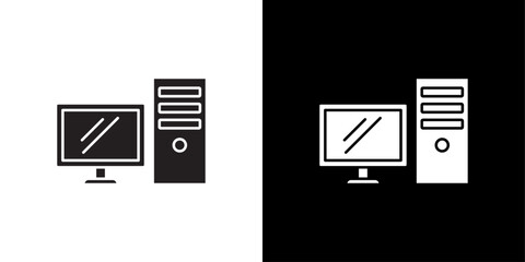 Computer Technology icon linear logo isolated
